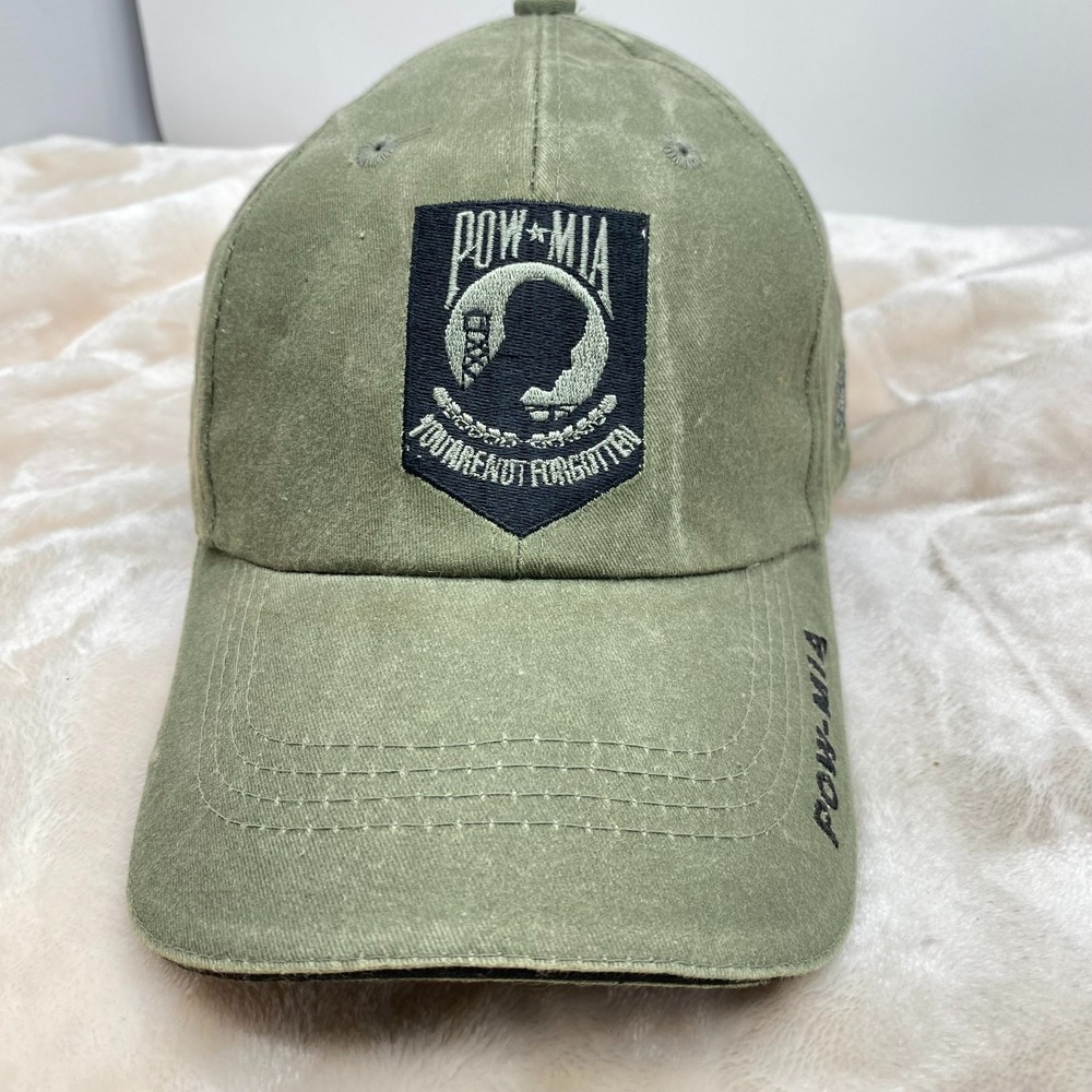Eagle Crest POW-MIA Hat You Are Not Forgotten Washed Green Baseball Cap 5591